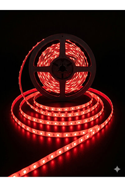 Yerli LED ŞERİT SİLİKONLU 12V 1ÇİP 5MT KIRMIZI