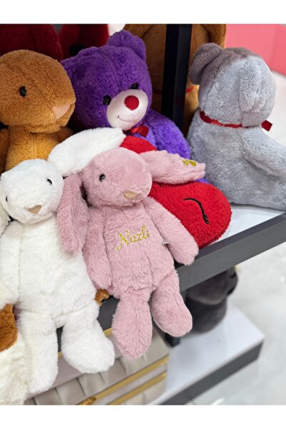 -Uyku Arkadaşım Papyonlu Uzun Kulak Bunny Peluş Tavşan