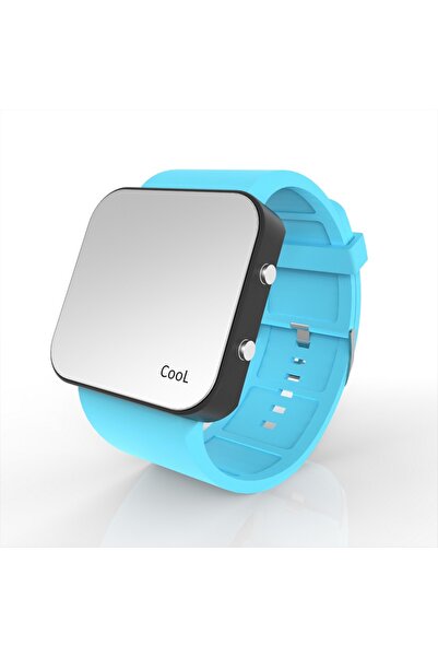 Cool Watch Saat - Siyah Led Kasa - Turkuaz Kayış Unisex