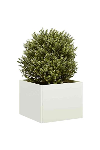 vidaxl Jardiniera alb 40x40x30 cm otel