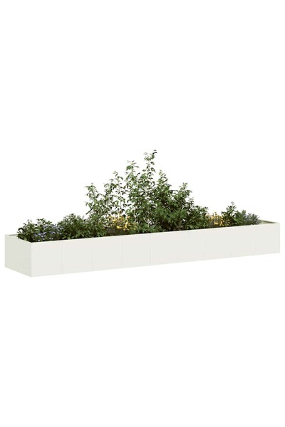 vidaxl Jardiniera alb 360x80x40 cm otel