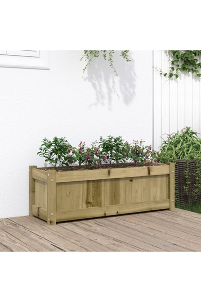 vidaxl Jardiniera de gradina, 90x31x31 cm, lemn de pin impregnat