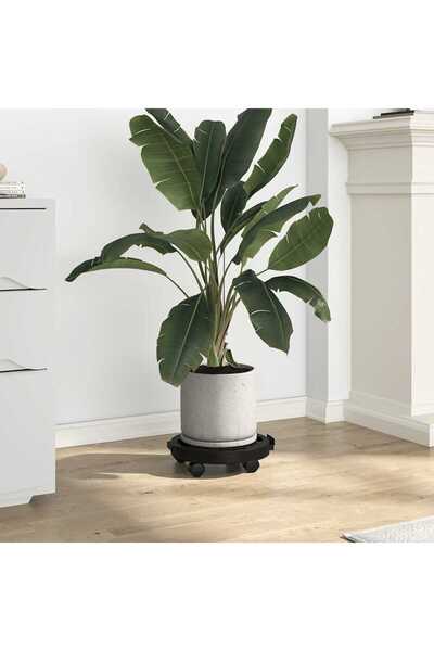 vidaxl Carucior pentru plante cu roti, diametru 30 cm, negru, 170 kg