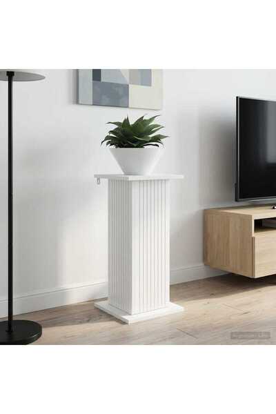 vidaxl Suport pentru plante 2 pcs Alb foarte lucios Lemn prelucrat