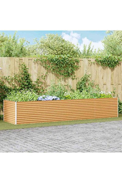 vidaxl Strat inaltat de gradina 390 x 100 x 68 cm Otel Galvanizat
