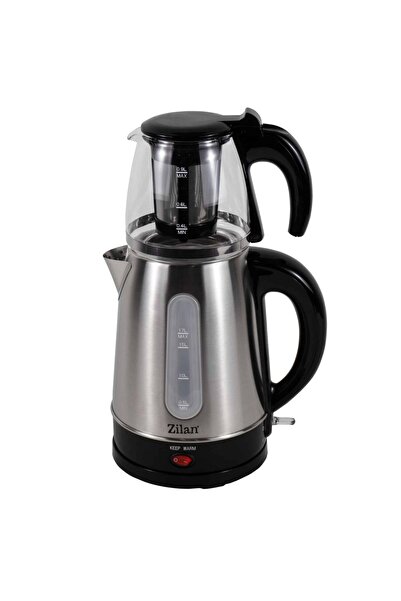 Zilan Electric kettle set 1.7L + glass teapot 0.9L, 2200W, stainless steel-glass