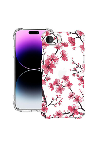 bestcase Противоударен калъф за Apple iPhone 16e / 17e, Флорален - Черешов цв...