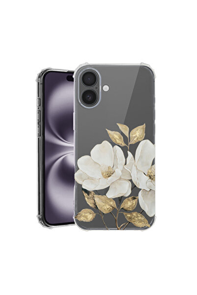 bestcase Husă Antișoc pentru Apple iPhone 16, Florală - Camelie Aurie, 182863...
