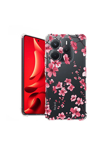 bestcase Противоударен калъф за Xiaomi Redmi Note 14 5G, Флорален - Черешов ц...