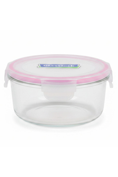 Glasslock Round Glass Food Container with Leakproof Airtight Locking Lid – Pr...