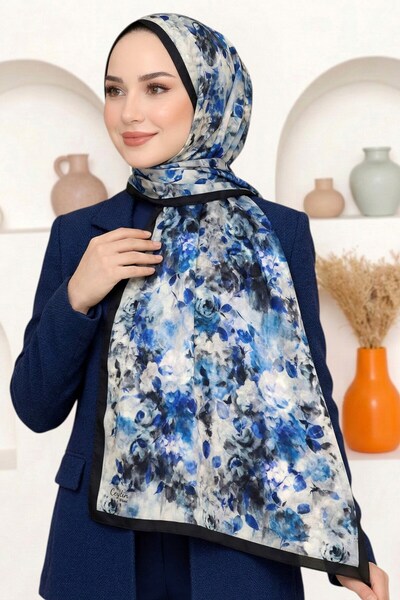 hadiora Women's Black Saks Floral Patterned Organic Cotton Soft Shawl