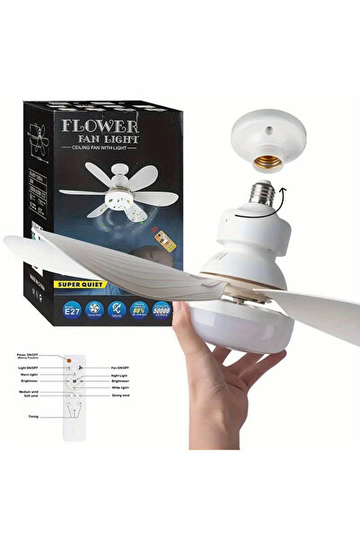 Egonex Tavan Vantilatörü Led Aydınlatmalı 3 İn 1 Vantilatör / Led Işık / Sivr...