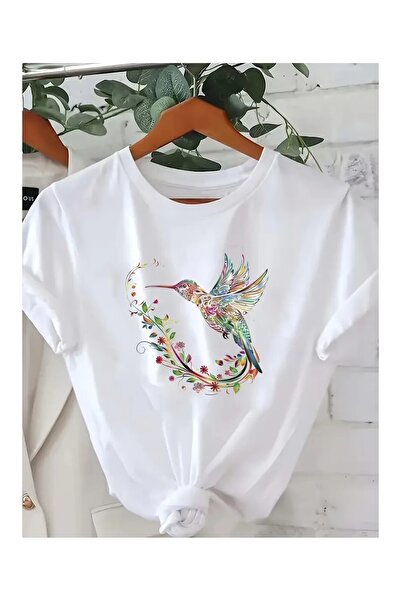 LOTS MODA Tricou de damă cu imprimeu cu design special