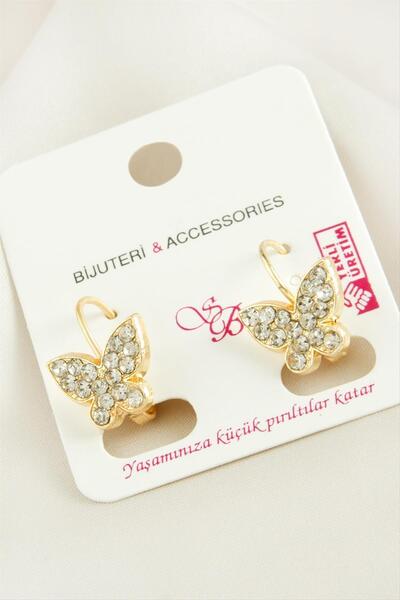 ZERO LAND Ilkeshop Stone Clip (11008) Earrings-Silver Color