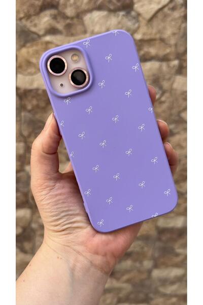 Vip Case iPhone 13 Uyumlu Beyaz Fiyonk Desenli Silikon Darbe Emici Klasik Kor...