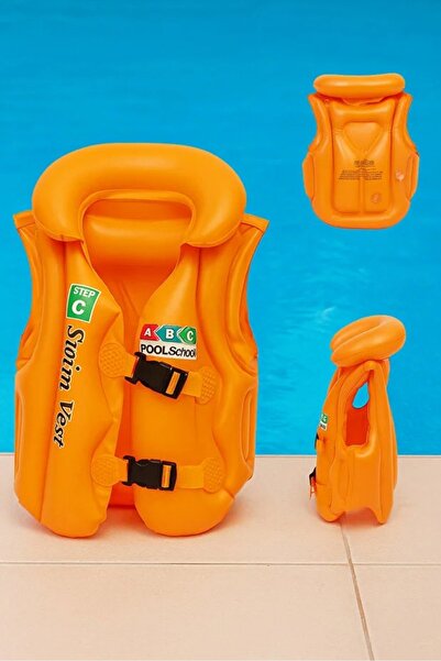 buradanaldım Çocuklar İçin Turuncu Renk Abc Desen 7x11 yaş (20x45 kg) Şişme Y...