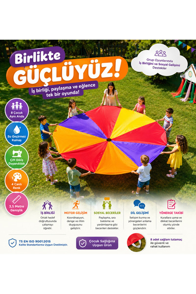 Cici Oyuncak Çocuk Toplu Grup Etkinlik Oyunları Ana Okulu Okul İçin Paraşüt A...