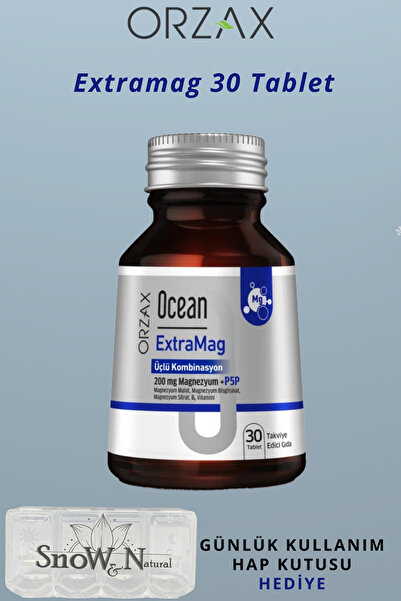 Ocean Extramag 30 Tablet (magnezyum malat, bisglisinat, sitrat ,B6,P5P)+ Hap ...