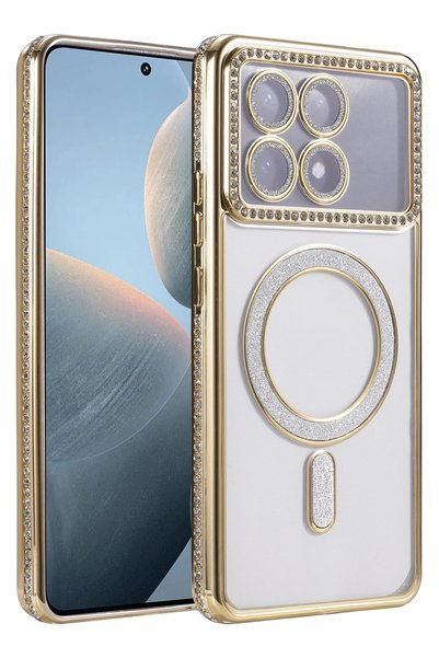 New Face ILKESHOP حافظة مغناطيسية جديدة لهاتف Poco X6 Pro (171204) - ذهبي