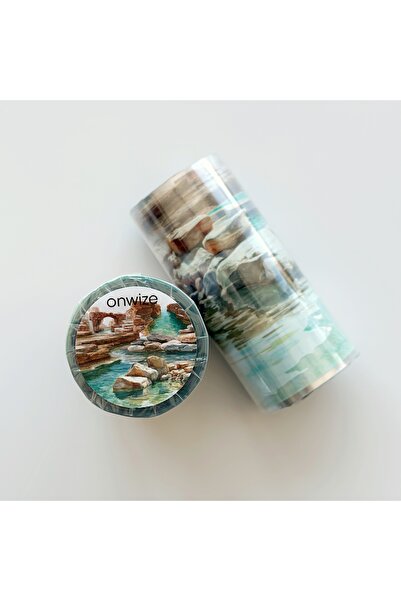 Onwize Coastal Canyon PET Tape 10 cm x 5 m Dekoratif Şeffaf Scrapbook ve Jour...