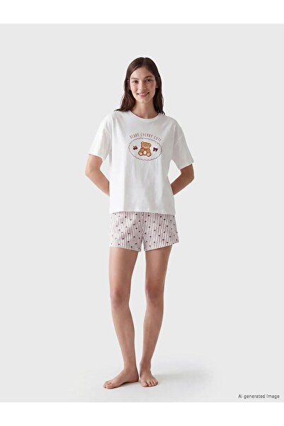 LC Waikiki Printed Women's Shorts Pajama Set (S6)