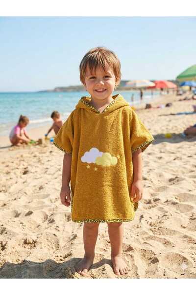 Serafina %100 PAMUK NAKIŞLI BORNOZ PANÇO
