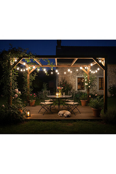 MAD ECO LEDURI Ghirlandă luminoasă de exterior cu 10 becuri, 1 W, 220 V, 10 m...
