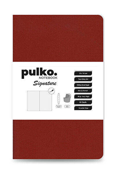 PULKO Notebook Signature Notepad, (9X14Cm), Tailor Stitched, 90Gr. Ivory, Pla...