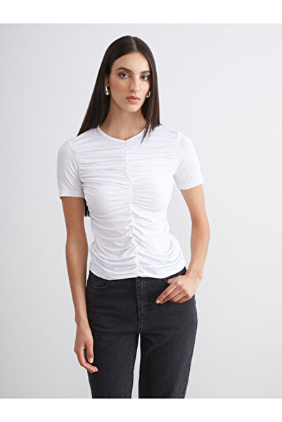 LC Waikiki V-Neck Gathered Blouse