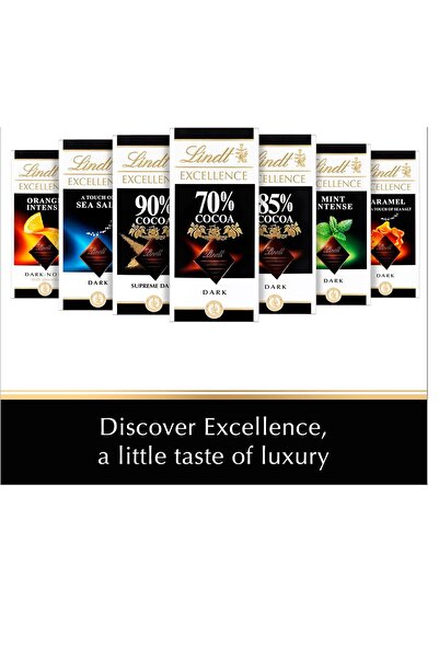MyClean Lindt Excellence Bitter Tablet Çikolata Dark %90-%85-&70-Salt Sea Coc...