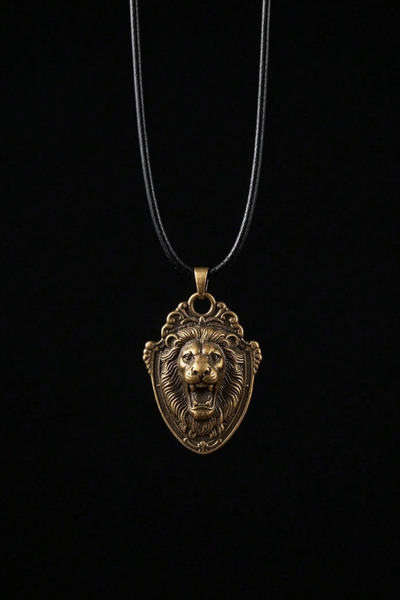 SOUL AND HEAT 3D Aslan Kolye, Erkek Kolye, Bronz Kolye, Babalar Günü Hediye, ...