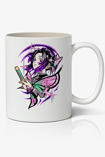 Toyaso Demon Slayer Shinobu Kocho Themed White Mug Cup Gift for a Friend or L...