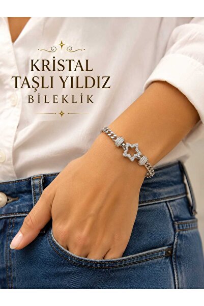 beyna aksesuar إكسسوار مجوهرات على شكل سوار مزين بأحجار كريستال على شكل نجمة ...