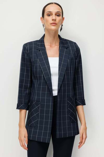 Ekol Plaid Bag Pocket Jacket