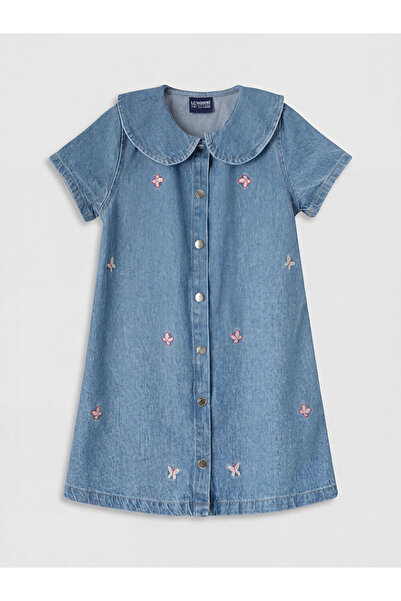 LC Waikiki NOUA COLECȚIE DE LA GÜLİS GİYİM: Rochie din denim brodată Indigo p...