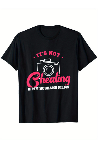 yiou trendy clothing تي شيرت مطبوع عليه أنماط الأناناس بعبارة "زوجي يذهب إلى ...