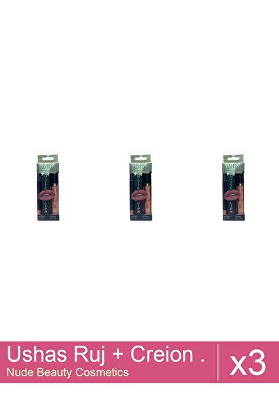 Makeup Set 3x Ushas Lipstick + Pencil. no. 17