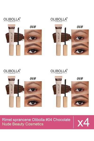 Makeup Set 4x Rimel sprancene Olibolla #04 Chocolate