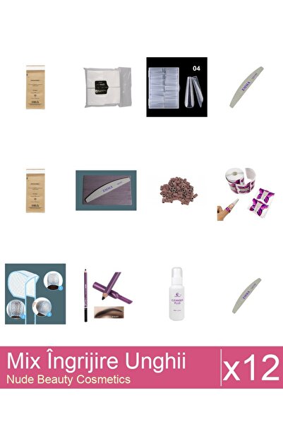 Makeup Set Mix 12 produse Ingrijire Unghii: Creion sprâncene Mn, gri inchis 0...