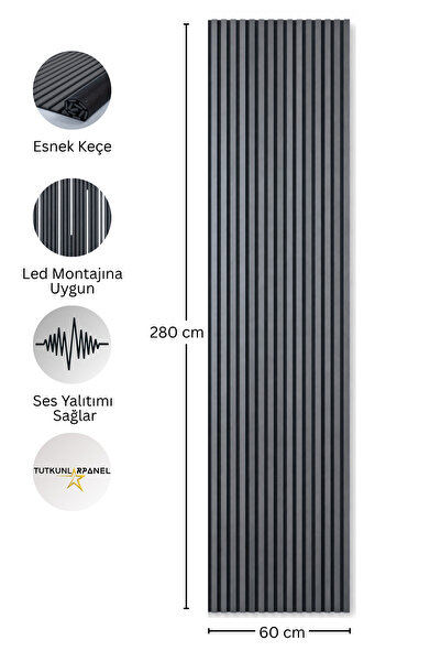 TUTKUNLAR PANEL Akustik Duvar Paneli Çıtalı MDF Ahşap Ses Yalıtımlı Dekoratif...