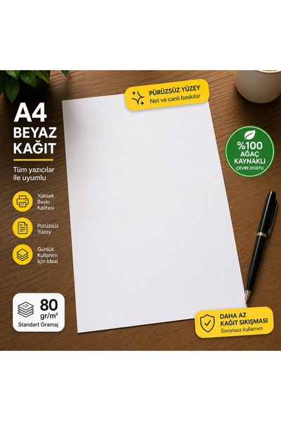 Copier bond 10 Adet A4 Beyaz Fotokopi Kağıdı 80 gr Yüksek Kalite