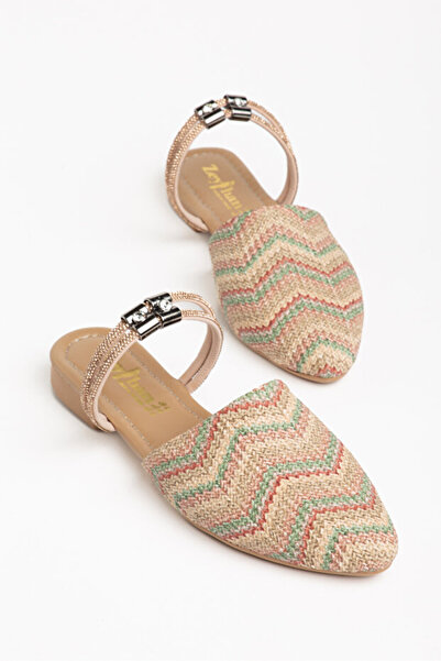 SHESTORE Women's Closed-Front Stoned Daily Straw Pointed Toe Sandals & Slippers - Order One Size up