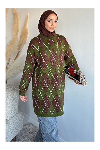 LC Waikiki Nevavm Farkıyla Gürlü Patterned Glittery Hijab Knitwear Tunic