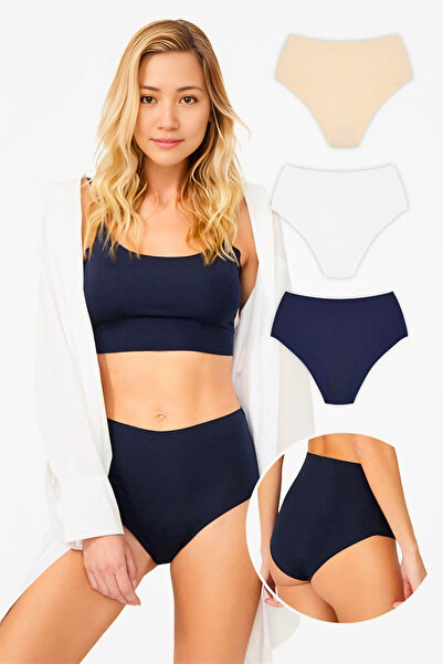 Homay 3-Pack High Waist Laser Cut Basic Bikini Panties