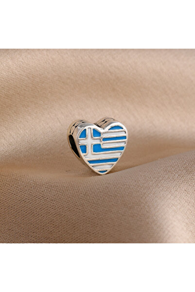 Choice57 B5557 2026 925 Sterling Silver Butterfly Fan Charm Greece Flag Heart...