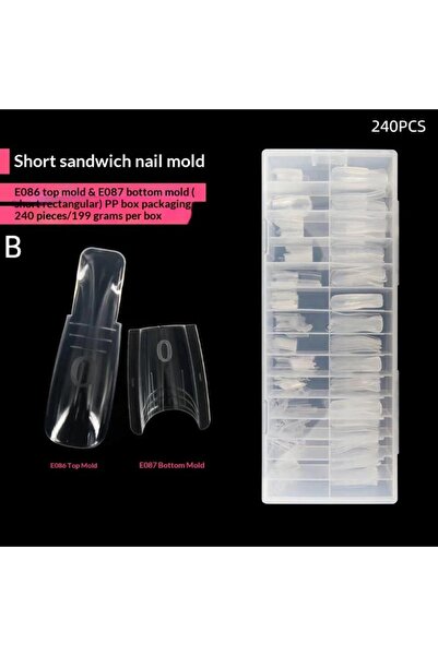 Choice JETTING B240 New 60/240/300 Pcs Sandwich Nail Forms 15 Size Oval Exten...