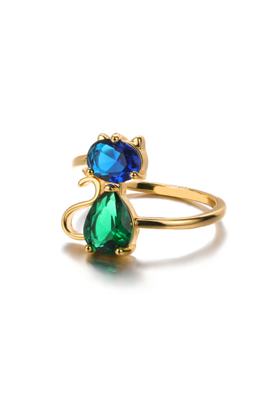 choice2 JZ3679G-7 Elegant Heart Zirconia Rings for Women Color-Plated Gold St...