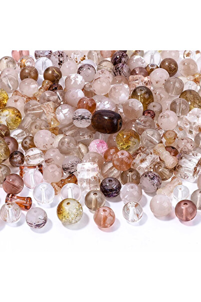 Choice11 Brown 50g Assorted Glass Beads Cracked Spacer Beads Set Craft Beadin...