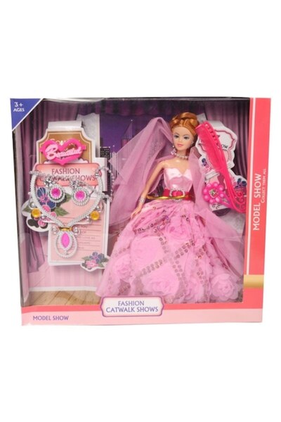 Goliat Doll, ballerina, set with hair accessories and jewelry, 36x33x6cm