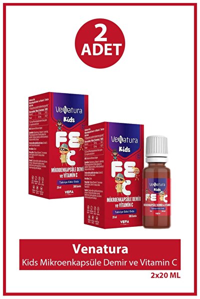 VeNatura Kids Mikroenkapsüle Demir ve Vitamin C 20 ml 2 Adet